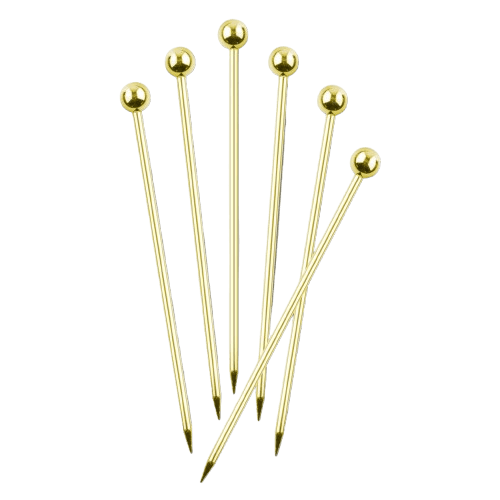 COCKTAIL PICKS BRASS SPHERICAL